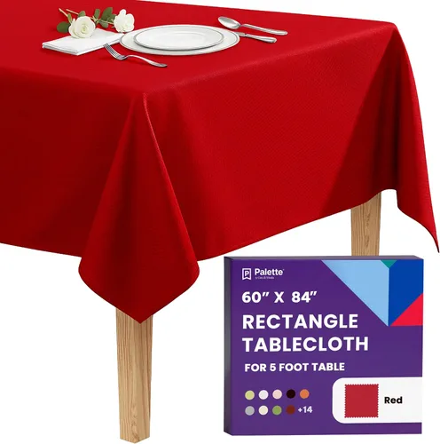 Vista 117 de Gee Di Moda - Mantel rectangular de 60 x 84 pulgadas – Mantel rectangular de poliéster lavable para mesa de 5 pies
