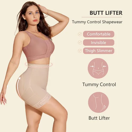 Vista 4 de SHAPSHE Fajas moldeadoras para mujer con control de abdomen pantalones cortos para levantar glúteos ropa interior de compresión