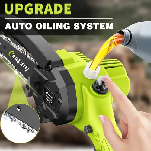 Vista 3 de CEEPUY Mini Motosierra Inalámbrica, [2025 Mejorada] Sierra Eléctrica Regalos para Hombres Papá Esposo Jardinero, Gadgets Geniales para Hombres 2025