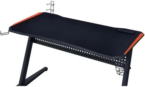 Vista 7 de Acme Dragi - Mesa de juegos con marco de metal con puerto USB y luz LED en negro y rojo