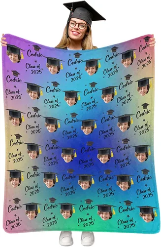 Vista 21 de Manta personalizada de graduación 2025, manta personalizada para regalo de graduación con nombre de la universidad, manta de felicitación