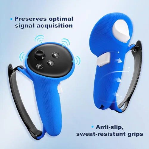 Vista 3 de VR Touch Controller Grip Cover for Meta Quest 3 Accessories, Silicone Headset Cover, Face Cover, Protective Lens Cover, Anti-Throw Accessories Set