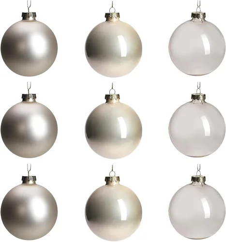 Vista 25 de DN DECONATION Adornos de Navidad de cristal negro, bolas de Navidad colgantes de 3.15 pulgadas para decoración del árbol de Navidad, juego de 9