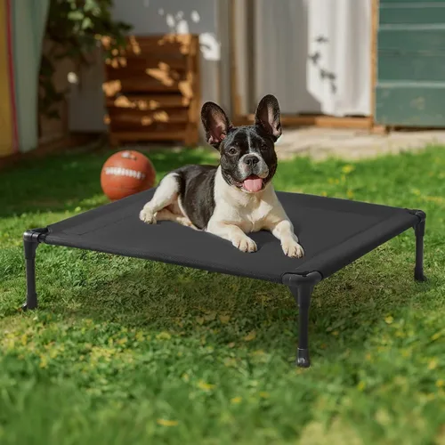 Vista 2 de Veehoo Cama elevada para perros medianos, para exteriores, cama elevada y refrescante para perros, cama para mascotas con malla transpirable, patas