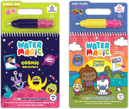 Vista 13 de Scentco Holiday Water Magic (2 Pack - Candy Cane & Gingerbread) - Libros de actividad reutilizables con revelación de agua gourmet patentados