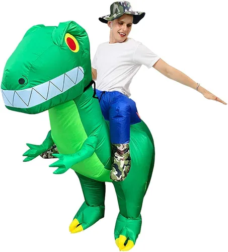 Vista 6 de Disfraz inflable para niños, disfraces inflables de Halloween, disfraz inflable de tiranosaurio Rex, disfraces de explotar