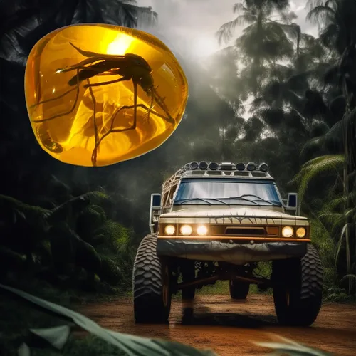 Vista 9 de VEOJEIN Mosquito in Amber Fossil Réplica peso ligero - Ventana antigua del ADN - Reliquia de la era del dinosaurio - Artefacto de resina premium