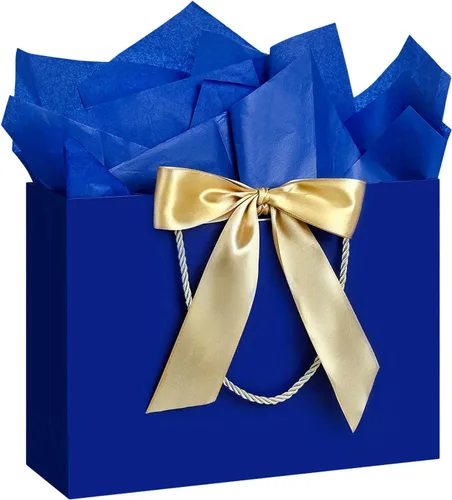 Vista 29 de JMANNI Bolsas de regalo, 3 piezas de tamaño mediano con cinta de lazo, bolsa de regalo de papel portátil, patrón de mármol, para cualquier ocasión