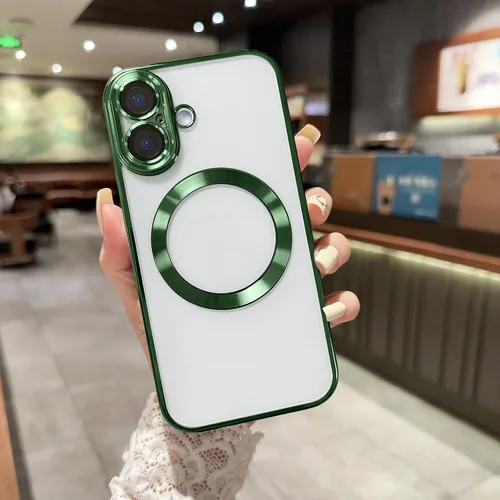 Vista 41 de Funda magnética transparente compatible con iPhone 11, lujosa funda MagSafe transparente a prueba de golpes con protector completo de lente