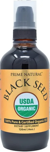 Vista 6 de Aceite de semilla negra orgánico Prime Natural 120 mL - Prensado en frío sin refinar, alto contenido de timoquinona 1.7%, certificado USDA - Origen