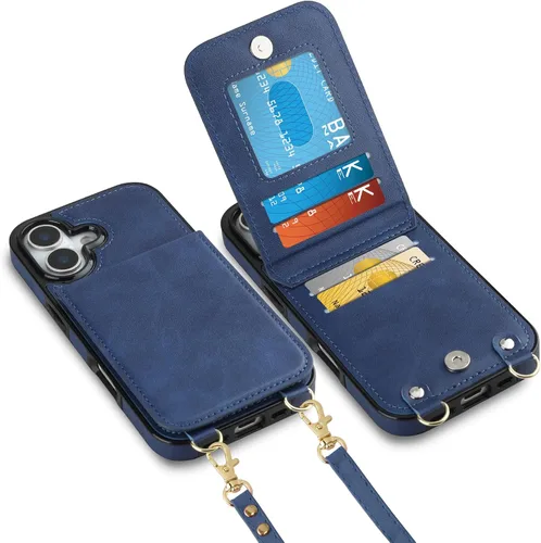 Vista 30 de Vofolen - Funda tipo cartera para iPhone 11 con tarjetero y bloqueo RFID, color negro Crossbody Adjustable Strap Purse Magnetic Clasp Heavy Duty