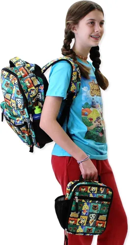 Vista 7 de Nintendo Animal Crossing Mochila escolar de 16 pulgadas para niños, Negro, talla única , Nintendo Animal Crossing Kids - Mochila escolar de 16