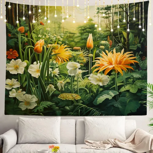 Vista 61 de Shrahala Modern Abstract Artwork Wall Tapestry, Orange Black Beige Wall Hanging Large Tapestry Decoration Polyester Fiber White Hem Around for Dorm