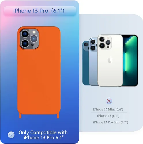 Vista 201 de Funda compatible con iPhone 8 Plus, iPhone 7 Plus/6 Plus/6S Plus con cordón, funda cruzada para iPhone con correa ajustable de silicona para iPhone
