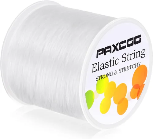 Vista 12 de Cuerda elástica negra Paxcoo, cordón elástico para cuentas para pulseras, collares, fabricación de joyas y suministros para enhebrado