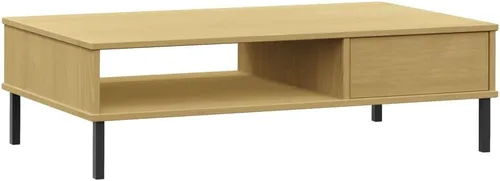 Vista 7 de Mesa de centro industrial, mesa de centro ajustable adecuada para sala de estar, oficina, balcón, sala de estar familiar, estudio con patas de Marrón