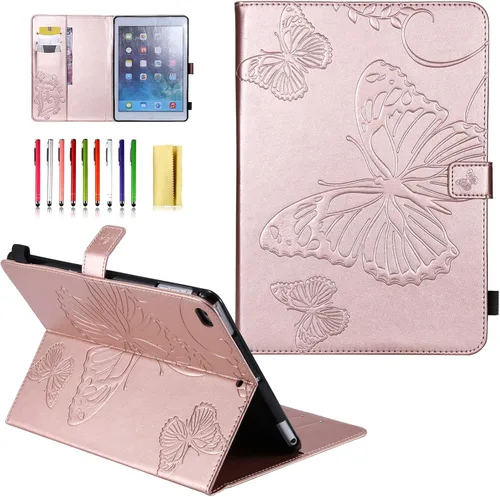 Vista 15 de Funda para iPad de 6ª/5ª generación de 9.7 pulgadas 2018/2017, para iPad Air 2/Air 1 con soporte, soporte para lápices, bolsillo