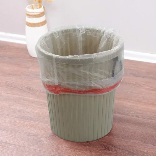 Vista 7 de Bolsas de basura transparentes con cordón, bolsas de basura para cocina, 4 rollos/240 bolsas (3 galones)