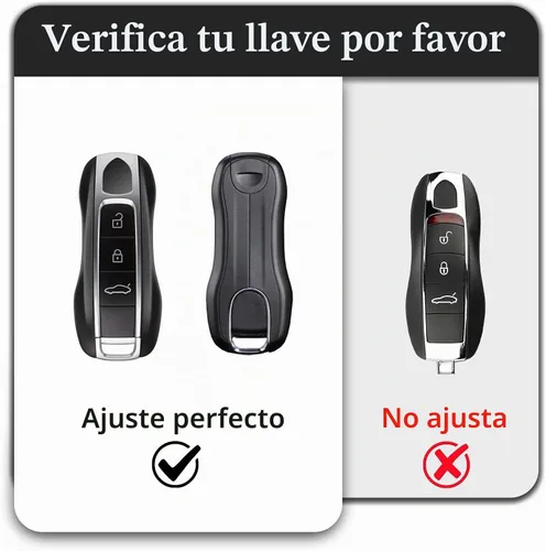 Vista 2 de Funda protectora para llavero inteligente compatible con Porsche 911 Cayenne Panamera TAYCAN de 3 botones sin llave, accesorios de control remoto