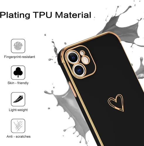 Vista 4 de BENTOBEN Funda para iPhone 12 Mini, bonito patrón de corazón, ajuste delgado, suave, flexible, a prueba de golpes, de TPU para mujeres, niñas