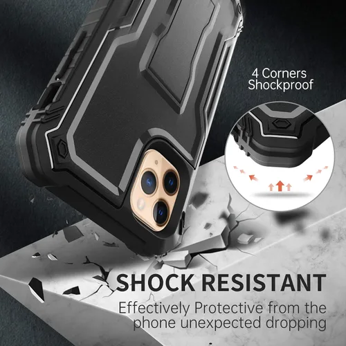 Vista 5 de FITO Compatible con iPhone 11 Pro Max, funda de doble capa a prueba de golpes resistente con protector de pantalla para iPhone 11 Pro Max y iPhone