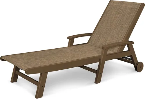 Vista 16 de POLYWOOD® Tumbona costera, negro/honda de arpillera Negro / eslinga de arpillera