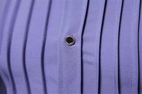 Vista 5 de EAFANA Camisa de esmoquin de manga larga para hombre con botones y volantes
