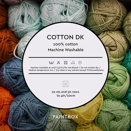 Vista 4 de Paintbox Yarns - Hilo 100% algodón DK, 1.76 onzas, 137 yardas, 410.1 ft #401 Papel blanco
