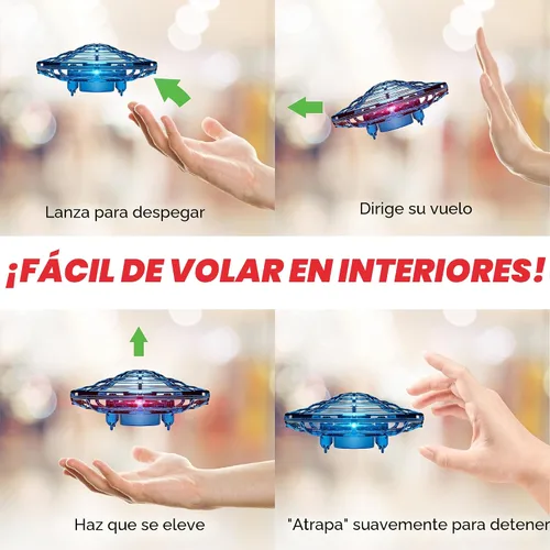 Vista 5 de Force1 Scoot - Dron de mano para niños o adultos, con sensor de movimiento de manos libres, mini dron, práctico para interiores, pequeño juguete Azul