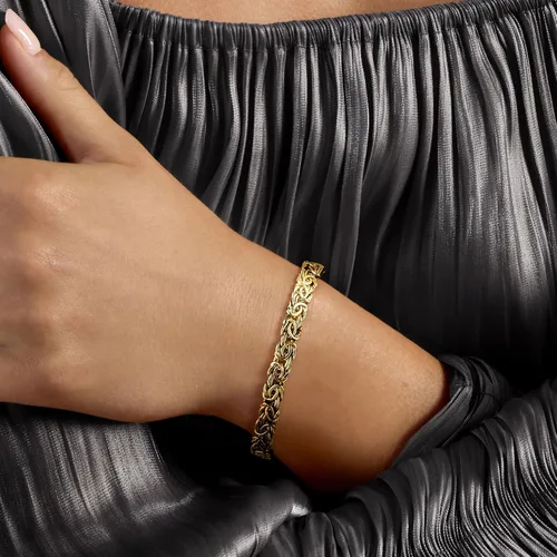 Vista 2 de Ross-Simons - Pulsera de bolo bizantino, plata chapada en oro amarillo, US_JWEY_B077YT3FQM