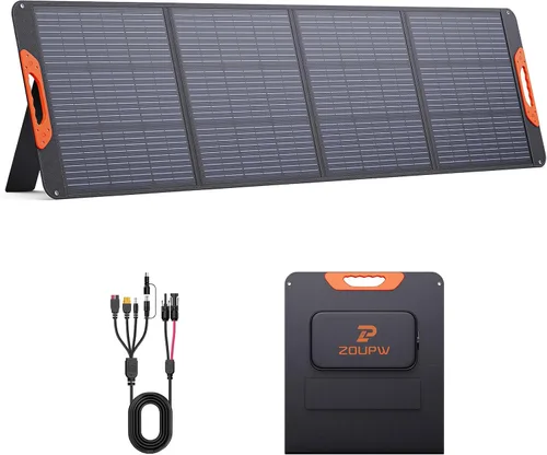 Vista 12 de ZOUPW Panel solar portátil de 100 W para estación de energía, 23.5% de eficiencia, cargador solar plegable mono para Jackery 300/Ecoflow