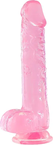 Vista 9 de Consolador rosa realista, consolador de 7.6 pulgadas que brilla en la oscuridad con ventosa fuerte, juguetes sexuales suaves para hombres, mujeres