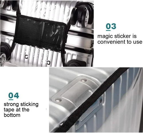 Vista 3 de Fundas protectoras de equipaje de PVC de 20242830 pulgadas para aprobadas por la TSA, 3 piezas, protector transparente para maleta, juego de funda