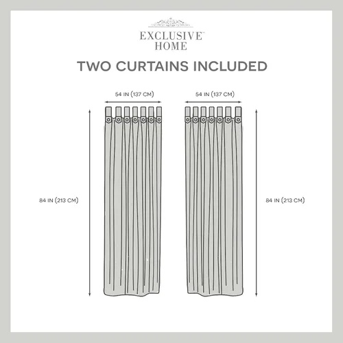 Vista 6 de Exclusive Home Curtains Loha Tuxedo - Par de paneles de cortinas con pestaña superior, 54 x 84 pulgadas, perla negra