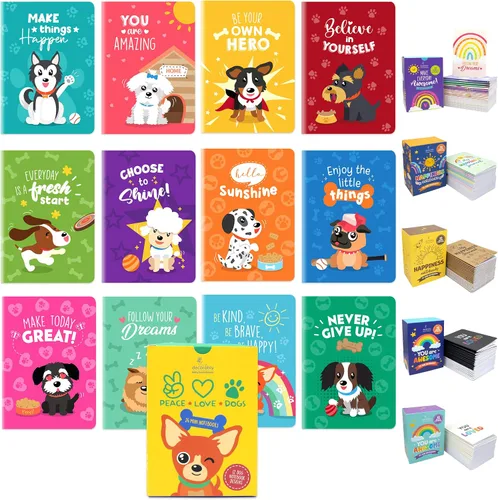 Vista 7 de Decorably Paquete de 24 mini cuadernos inspiradores para niños, 12 diseños de pizarra de 3.5 x 5 pulgadas, recuerdos de fiesta, encuadernados