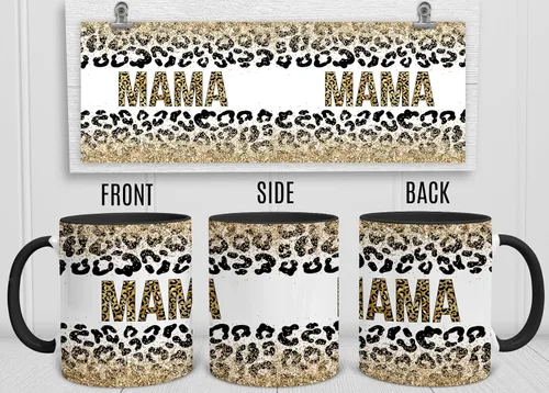 Vista 4 de YouNique Designs Taza para mamá, 11 onzas, taza de café única para el día de la madre de hija e hijo, impresión de leopardo, taza de café