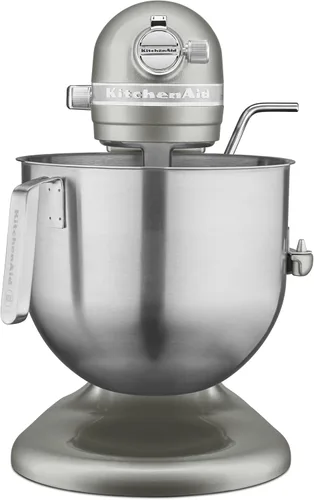 Vista 5 de KitchenAid KSM8990CU Mezclador comercial de encimera de 8 cuartos de galón, 10 velocidades, impulsado por engranajes, contorno plateado