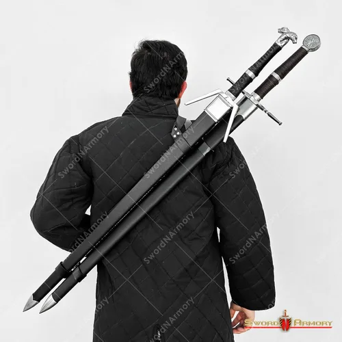 Vista 8 de Versión limitada Geralt Silver Sword Monster Slayer Réplica con grabado Cosplay