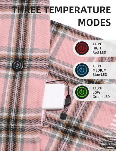 Vista 3 de Heated Scarf for Women Include Rechargeable Battery, Winter Electric Neck Scarf for Cold Weather