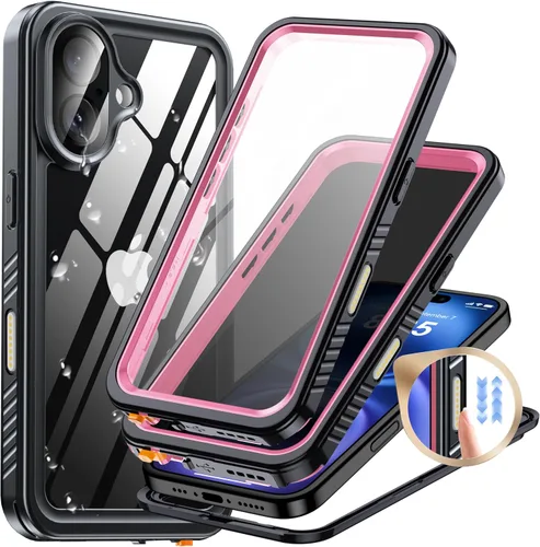 Vista 21 de Funda impermeable para iPhone 15, protector de pantalla de privacidad integrado y protector de pantalla HD [IP68 bajo el agua] a prueba de golpes a
