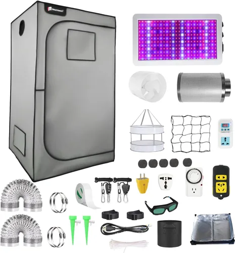 Vista 9 de Kit completo de tienda de cultivo Mylar 2x2 Kit de tienda de cultivo 24"x24"x55" Habitación de cultivo de plantas de interior LED Luz de crecimiento