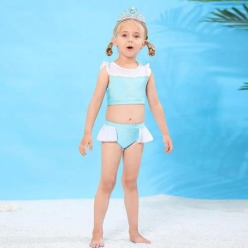 Vista 5 de Dressy Daisy Traje de baño de 2 piezas para niñas, princesa, traje de baño con falda