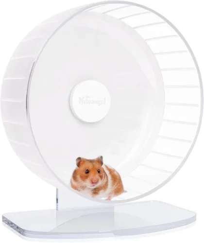 Vista 21 de Niteangel Ruedas de ejercicio súper silenciosas para hámster: ruedas giratorias silenciosas para hámster con soporte ajustable para hámsters, Verde