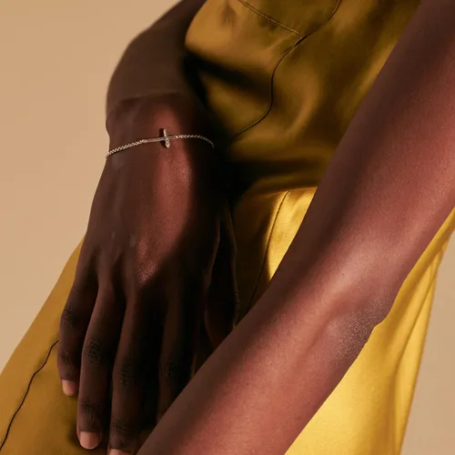 Vista 4 de John Hardy Classic Chain Collection - Pulsera de cruz, mini Rolo de plata de ley 925 de 0.079 in