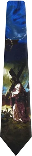 Vista 8 de BUYYOURTIES Corbatas novedosas con temática cristiana de Jesús para hombre