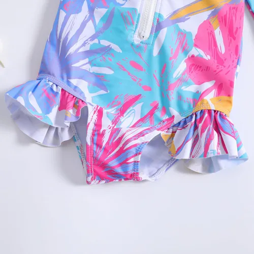 Vista 41 de MERSARIPHY Traje de baño de una pieza para niña pequeña, traje de baño de manga larga, traje de baño para niñas