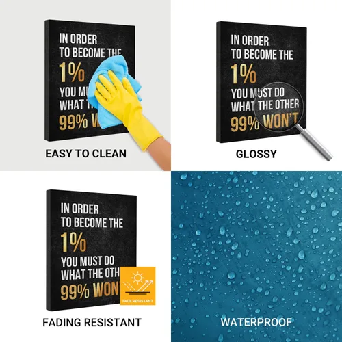 Vista 3 de Arte de Pared Inspiracional Lienzo Enmarcado 12 x 16 pulgadas (PARA CONVERTIRSE EN EL 1%) - Arte de Pared Decorativo con Citas Motivacionales