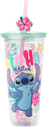 Vista 37 de Silver Buffalo Disney Una Loca Aventura de Goofy con Goofy, Max Goof, Roxanne y Bobby Zimuruski - Vaso de plástico para bebidas frías con tapa