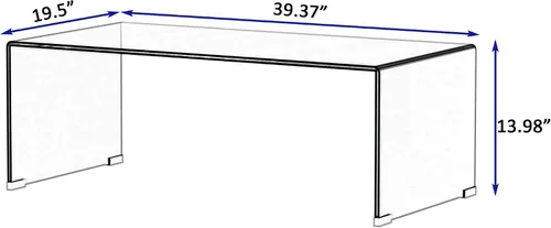 Vista 3 de ODUSE-DAILY Mesa de centro de cristal transparente para sala de estar, bien combinada con mesa auxiliar o mesa auxiliar de vidrio transparente