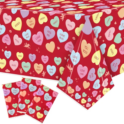 Vista 16 de Mantel de mesa para decoración de fiesta, 3 paquetes de mantel de plástico rectangular desechable para piscina de verano, baby shower, cumpleaños